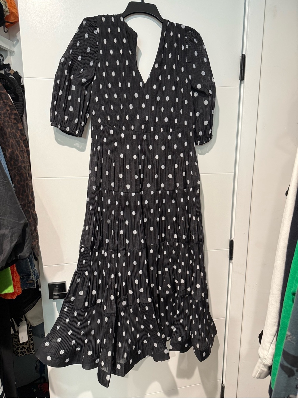 Beulah Black and White Polka Dot Maxi Dress
